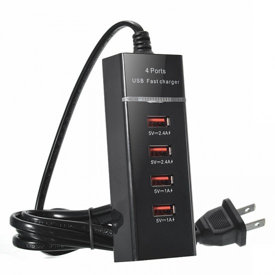 EU US Plug ABS 4 Port USB 2.4A Fast Charger for Samsung iphone Xiaomi Huawei EU US Plug ABS 4 Port USB 2.4A Fast Charger for Samsung iphone Xiaomi Huawei