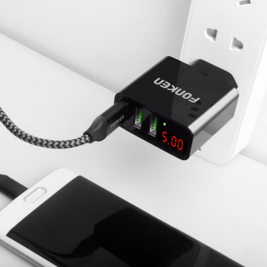 3A 3 Ports LED Display Fast Charging USB Charger For Power Bank iPhone X XS HUAWEI P20 MI9 S10 S10+ 3A 3 Ports LED Display Fast Charging USB Charger For Power Bank iPhone X XS HUAWEI P20 MI9 S10 S10+