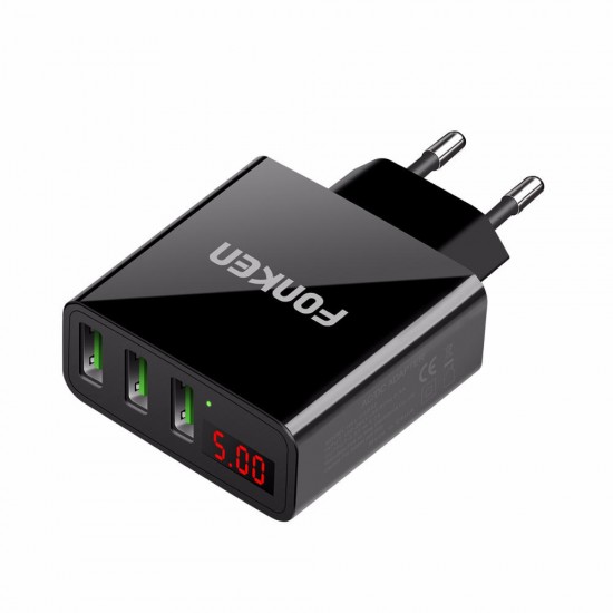 3A 3 Ports LED Display Fast Charging USB Charger For Power Bank iPhone X XS HUAWEI P20 MI9 S10 S10+ 3A 3 Ports LED Display Fast Charging USB Charger For Power Bank iPhone X XS HUAWEI P20 MI9 S10 S10+