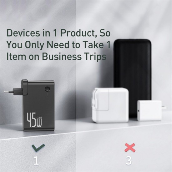 2 In 1 45W USB-C Wall Charger + 10000mAh Power Bank PD3.0 QC3.0 Power Delivery Quick Charge Power Supply For iPhone 11 SE 2020 For iPad Pro 2020 Xiaomi Note 10 Huawei P40 2 In 1 45W USB-C Wall Charger + 10000mAh Power Bank PD3.0 QC3.0 Power Delivery Quick Charge Power Supply For iPhone 11 SE 2020 For iPad Pro 2020 Xiaomi Note 10 Huawei P40
