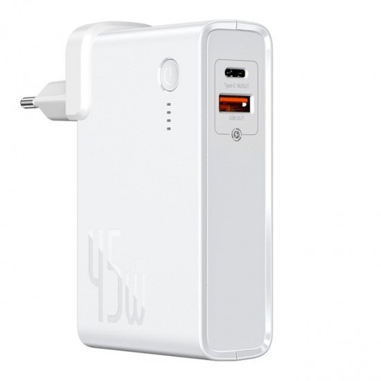 2 In 1 45W USB-C Wall Charger + 10000mAh Power Bank PD3.0 QC3.0 Power Delivery Quick Charge Power Supply For iPhone 11 SE 2020 For iPad Pro 2020 Xiaomi Note 10 Huawei P40