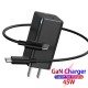 45W USB-C Wall Charger 2-Port PD3.0 QC3.0 AFC SCP Quick Charge Adapter With Foldable US Plug + 60W USB-C Fast Charging