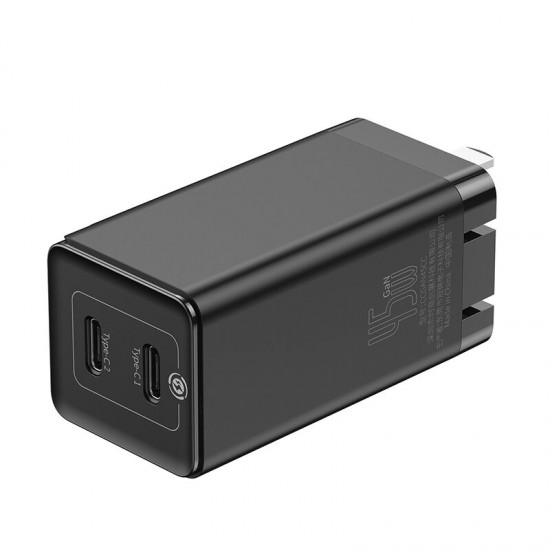 45W USB-C Wall Charger 2-Port PD3.0 QC3.0 AFC SCP Quick Charge Adapter With Foldable US Plug + 60W USB-C Fast Charging