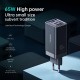 65W USB-C Charger 3-Port USB+2 * Type-C GaN PD 3.0 QC 3.0 SCP Quick Charge Wall Charger Adapter