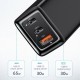 65W USB-C Charger 3-Port USB+2 * Type-C GaN PD 3.0 QC 3.0 SCP Quick Charge Wall Charger Adapter