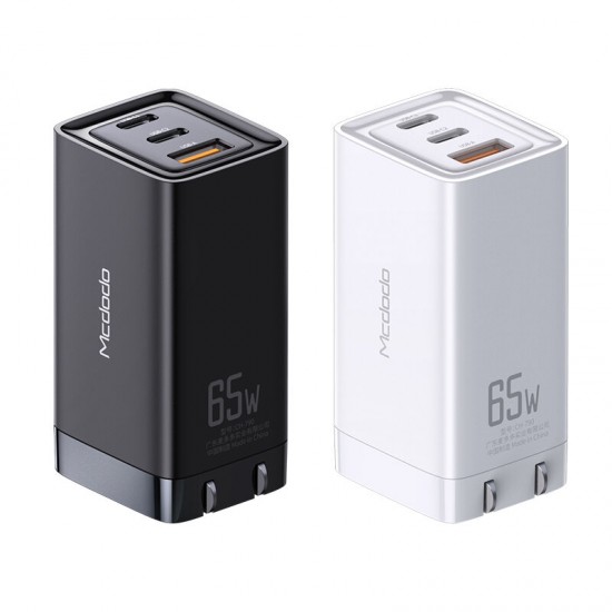 65W USB-C Charger 3-Port USB+2 * Type-C GaN PD 3.0 QC 3.0 SCP Quick Charge Wall Charger Adapter