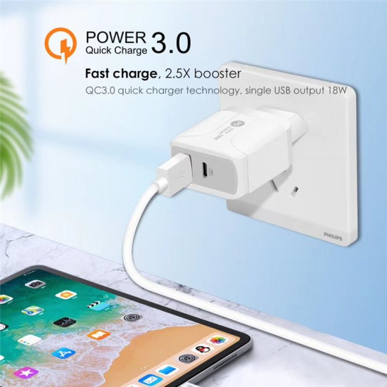 QC3.0+PD 18W USB Charger LED Display Fast Charging Travel Wall Charger Adapter For iPhone 12 XS 11Pro Huawei P30 P40 Pro Xiaomi MI10 POCO X3