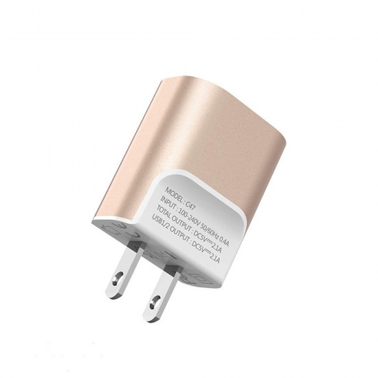 C47 2.1A Dual USB Fast Charging USB Charger Adapter For iPhone 8Plus XS 11Pro Huawei P30 Pro - US Plug