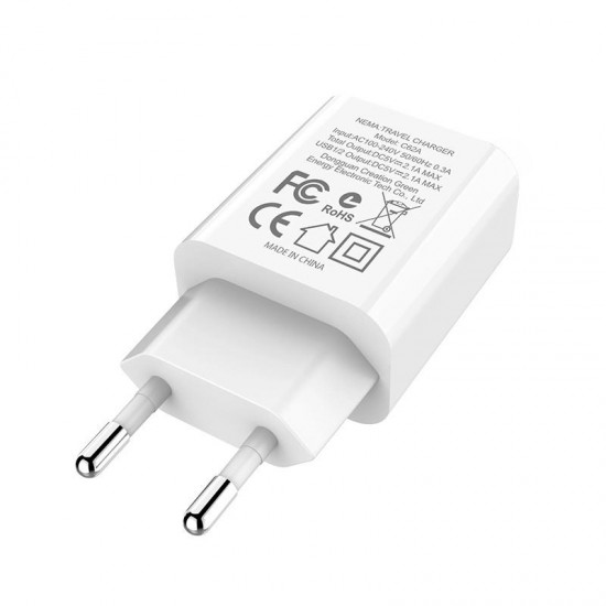 C62A EU Plug Smart USB Charger for Samsung for iPhone Huawei