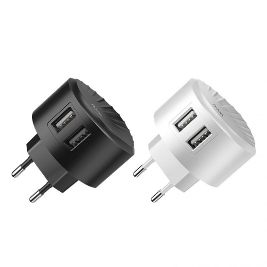 C67A Portable EU Dual USB Charger Travel Adapter for Samsung Xiaomi Huawei