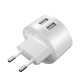 C67A Portable EU Dual USB Charger Travel Adapter for Samsung Xiaomi Huawei