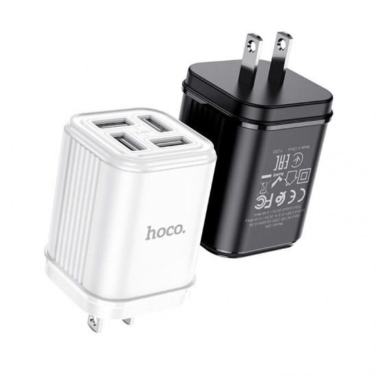 C84 4 USB 3.4A US Wall Charger for Samsung S20 Huawei P30 P40 Pro Mi10 Note 9S S20+