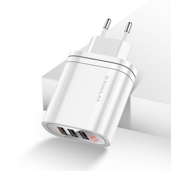 18W 3 USB QC3.0 Digital Display Fast Charging USB Charger Adapter For iPhone XS XR 11 Pro Oneplus 7T Pro Huawei P30 Pro Xiaomi Mi9 9Pro 5G