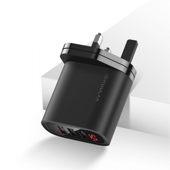 18W 3 USB QC3.0 Digital Display Fast Charging USB Charger Adapter For iPhone XS XR 11 Pro Oneplus 7T Pro Huawei P30 Pro Xiaomi Mi9 9Pro 5G 18W 3 USB QC3.0 Digital Display Fast Charging USB Charger Adapter For iPhone XS XR 11 Pro Oneplus 7T Pro Huawei P30 Pro Xiaomi Mi9 9Pro 5G