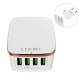 4 USB Ports 4.4A Fast Charger EU Plugs Charger For iphone 8 8 Plus iphone X Xiaomi Samsung