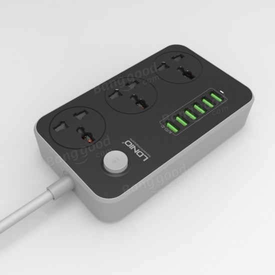5V 3.4A 3 International Power Socket 6 USB Port 6.56ft/2m EU Plug Charging Socket