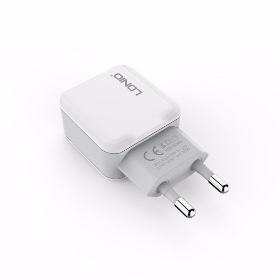 A2202 2.4A EU Dual USB Ports Travel Charger for iPhone 7 6S Sumsung Xiaomi Huawei