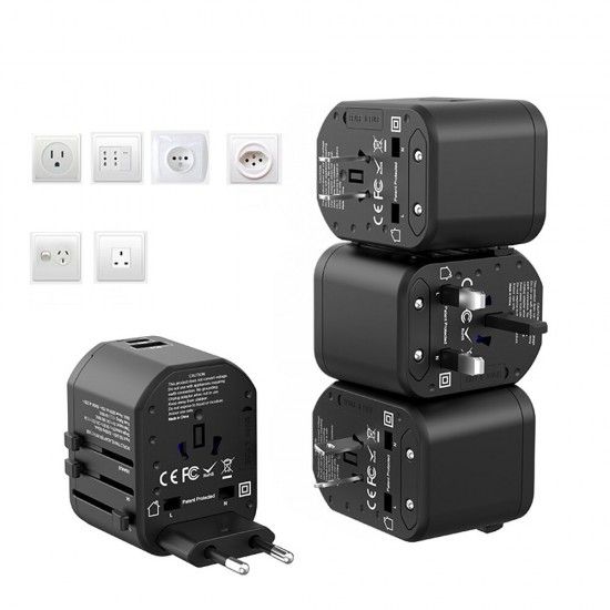 2 In 1 PD3.0 QC3.0 USB Charger + 2000W Hub Universal Travel Adapter Conversion Charger For iPhone XS 11 Pro SE 2020 MI10 Note 9S S20 S20+