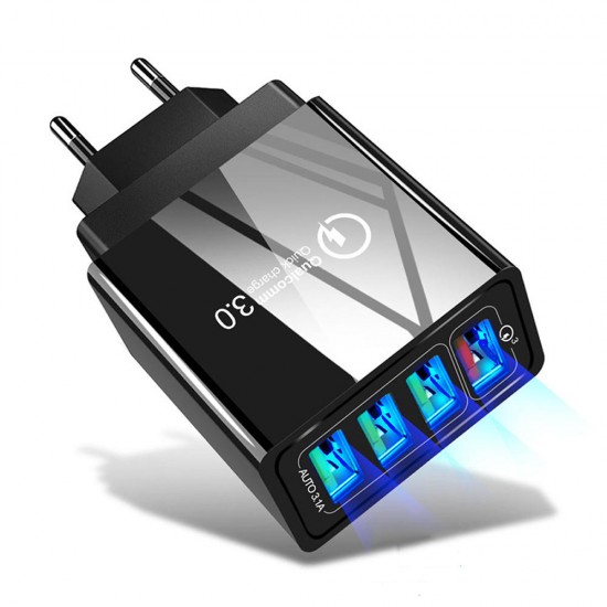 4 USB QC3.0 3A Fast Charging Smart USB Charger Adapter For iPhone XS 11 Pro Huawei P30 Pro Mate 30 5G 9Pro S10+ Note 10 5G 4 USB QC3.0 3A Fast Charging Smart USB Charger Adapter For iPhone XS 11 Pro Huawei P30 Pro Mate 30 5G 9Pro S10+ Note 10 5G