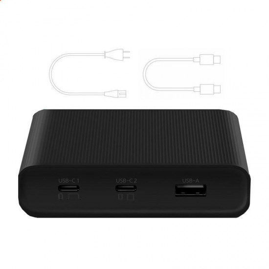 Desktop USB Charger 65W 3 Port PD3.0 USB 2C1A for iPhone X XR Xiaomi Huawei