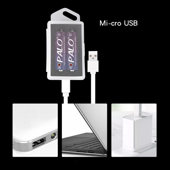 2 Slot Lithium Battery 1.5V Battery Charger USB Smart Turning Light No. 5th No. 7th Lithium Rechargeable AA/AAA Lithium Battery Charging Box 2 Slot Lithium Battery 1.5V Battery Charger USB Smart Turning Light No. 5th No. 7th Lithium Rechargeable AA/AAA Lithium Battery Charging Box