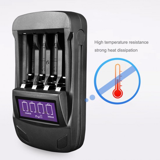 USB Smart Four Slot AA/AAA Battery Charger LCD Multifunction Discharge Display Voltage Charging Box