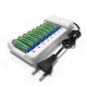 8 Slot Battery Charger No. 5 No. 7 AA/AAA Battery Charging Box 8 Section Smart Charging Stand