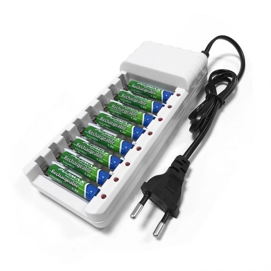 8 Slot Battery Charger No. 5 No. 7 AA/AAA Battery Charging Box 8 Section Smart Charging Stand 8 Slot Battery Charger No. 5 No. 7 AA/AAA Battery Charging Box 8 Section Smart Charging Stand