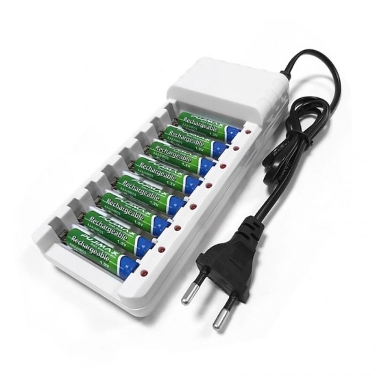 8 Slot Battery Charger No. 5 No. 7 AA/AAA Battery Charging Box 8 Section Smart Charging Stand