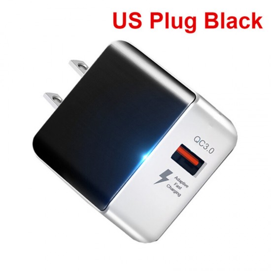 QC 3.0 USB Charger Fiber Drawing Wall Charger Adapter Fast Charging For Huawei P30 P40 Pro MI10 Note 9S S20+ Note 20