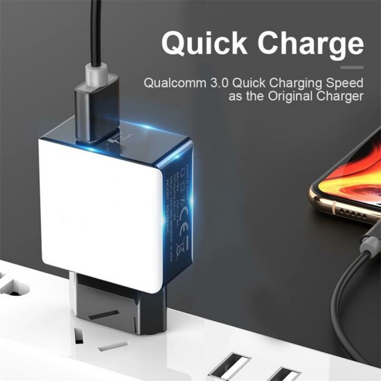 QC 3.0 USB Charger Fiber Drawing Wall Charger Adapter Fast Charging For Huawei P30 P40 Pro MI10 Note 9S S20+ Note 20