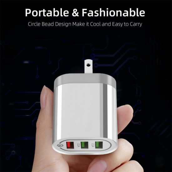 QG-CH03 3 USB Travel Wall Charger Adapter QC3.0 Fast Charging For iPhone XS 11Pro Huawei P30 P40 Pro MI10 Note 9S S20+ Note 20 QG-CH03 3 USB Travel Wall Charger Adapter QC3.0 Fast Charging For iPhone XS 11Pro Huawei P30 P40 Pro MI10 Note 9S S20+ Note 20