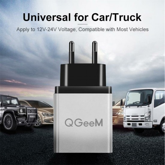 QG-CH04 27W 3 USB Travel Wall Charger Adapter QC3.0 Fast Charging For iPhone XS 11Pro Huawei P30 P40 Pro Xiaomi MI10 Redmi Note 9S S20+ Note 20