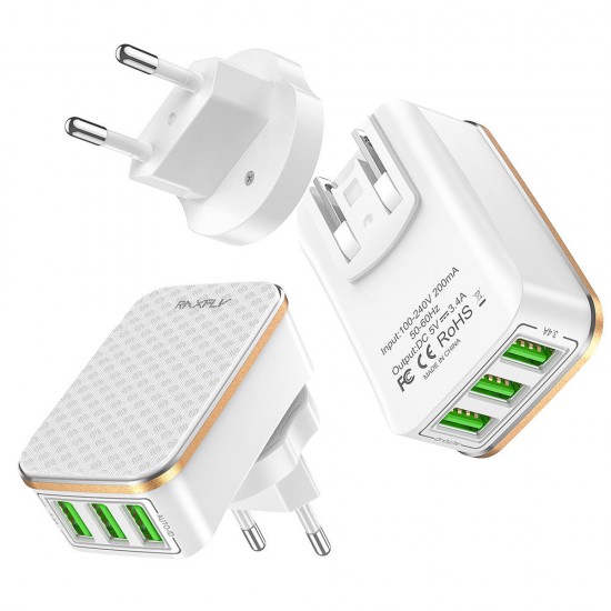 3.4A 3 USB Ports EU US Plug 2 IN 1 Fast Charging Adapter Travel Charger For Xiaomi Mi9 HUAWEI P30 Mate30