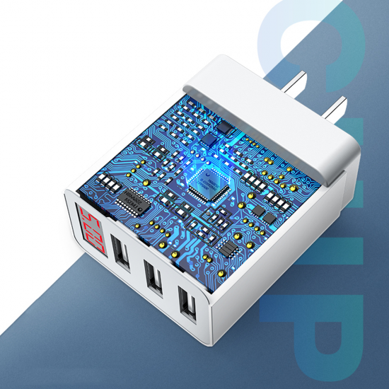3.1A Three USB Port Fast Charging Digital Display US Plug USB Charger Adapter For iPhone X XS XR HUAWEI MI8 MI9 S10 S10+ 3.1A Three USB Port Fast Charging Digital Display US Plug USB Charger Adapter For iPhone X XS XR HUAWEI MI8 MI9 S10 S10+