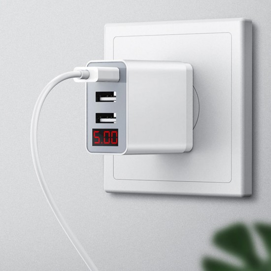 3.1A Three USB Port Fast Charging Digital Display US Plug USB Charger Adapter For iPhone X XS XR HUAWEI MI8 MI9 S10 S10+ 3.1A Three USB Port Fast Charging Digital Display US Plug USB Charger Adapter For iPhone X XS XR HUAWEI MI8 MI9 S10 S10+