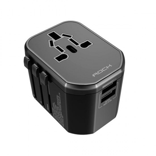 T20 Universal Multi-function Dual USB Socket Travel USB Charger US EU AU UK Plug