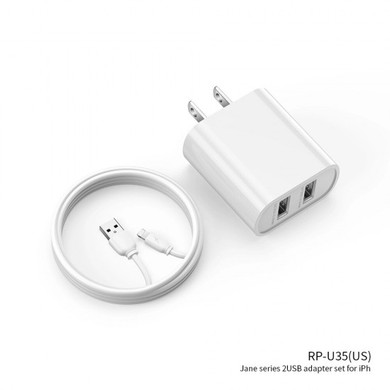 RP-U35 Dual USB Charger Adapter Fast Charging For iPhone XS 12 11Pro Mi10 S20+