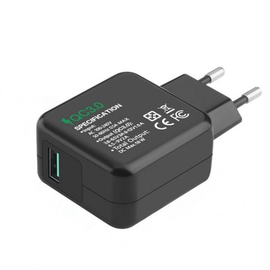 QC3.0 Fast Travel Wall USB Charger EU Plug For Oneplus 6 Mi8 Pocophone f1 S9 Note 9