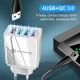 EU/US Plug USB Charger QC3.0 4 Ports for Phone Adapter for iPhone 12 Pro Max for Samsung Galaxy Note S20 ultra for 10 POCO X3 NFC
