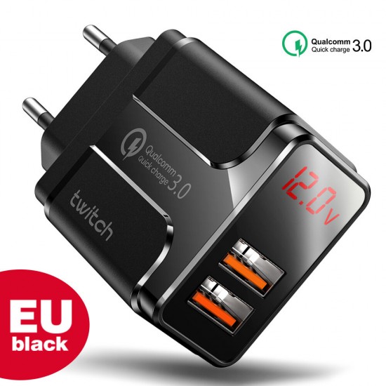 18W Dual Port USB Charger QC3.0 Quick Charge Wall Charger Adapter With EU Plug US Plug UK Plug For iPhone 11 SE 2020 For Huawei 18W Dual Port USB Charger QC3.0 Quick Charge Wall Charger Adapter With EU Plug US Plug UK Plug For iPhone 11 SE 2020 For Huawei