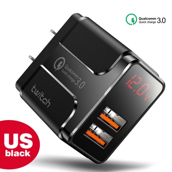 18W Dual Port USB Charger QC3.0 Quick Charge Wall Charger Adapter With EU Plug US Plug UK Plug For iPhone 11 SE 2020 For Huawei 18W Dual Port USB Charger QC3.0 Quick Charge Wall Charger Adapter With EU Plug US Plug UK Plug For iPhone 11 SE 2020 For Huawei