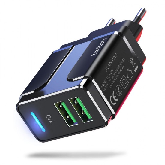 LED 2.4A Dual USB Output Travel USB Charger Wall Charger Adapter EU/UK/US Plug for Samsung S10 S9 for iPhone 11 HUAWEI P30 Xiaomi Redmi LED 2.4A Dual USB Output Travel USB Charger Wall Charger Adapter EU/UK/US Plug for Samsung S10 S9 for iPhone 11 HUAWEI P30 Xiaomi Redmi