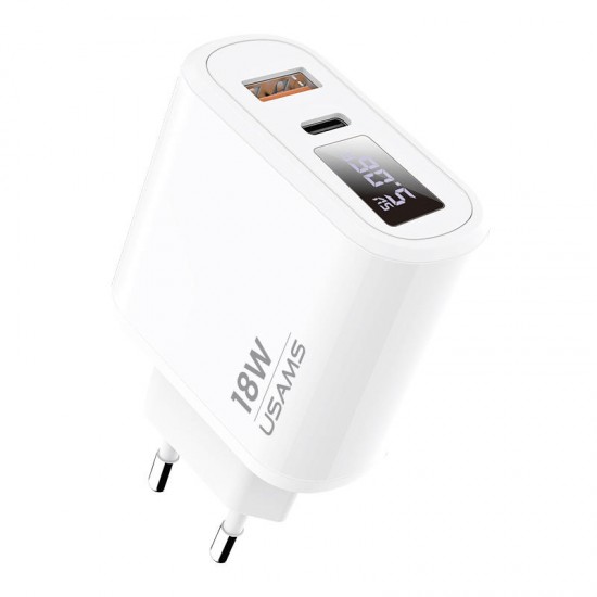 T30 18W QC3.0 PD3.0 Digital Display Fast Travel USB Charger for Samsung S10 for iPhone 11 Pro Max Huawei LG