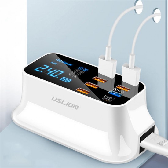 40W 8A QC3.0 LCD Display Voltage & Current Real-Time Monitoring 8-Port EU Plug US Plug USB Charger Docking Station for Tablet for Samsung S10 for iPhone 11 Pro Max 40W 8A QC3.0 LCD Display Voltage & Current Real-Time Monitoring 8-Port EU Plug US Plug USB Charger Docking Station for Tablet for Samsung S10 for iPhone 11 Pro Max