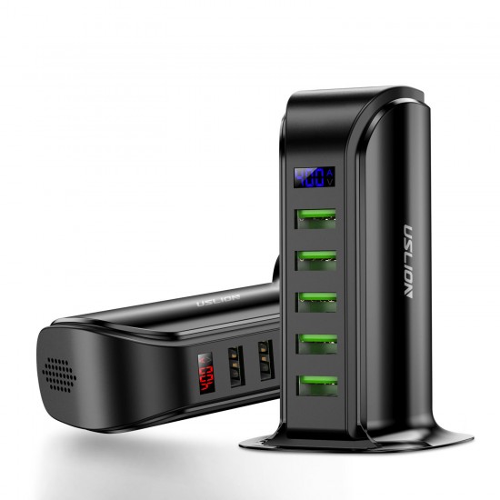 5 Ports USB Charger Desktop Charging Station QC3.0 Fast Charging LED Digital Display EU UK US Plug Adapter For iPhone 11 SE 2020 For Samsung Galaxy S20 Note 9s 5 Ports USB Charger Desktop Charging Station QC3.0 Fast Charging LED Digital Display EU UK US Plug Adapter For iPhone 11 SE 2020 For Samsung Galaxy S20 Note 9s
