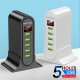 5V 4A 5-Port USB Charger QC3.0 Quick Charge LED Digital Display Smart Charger Desktop Charging Station