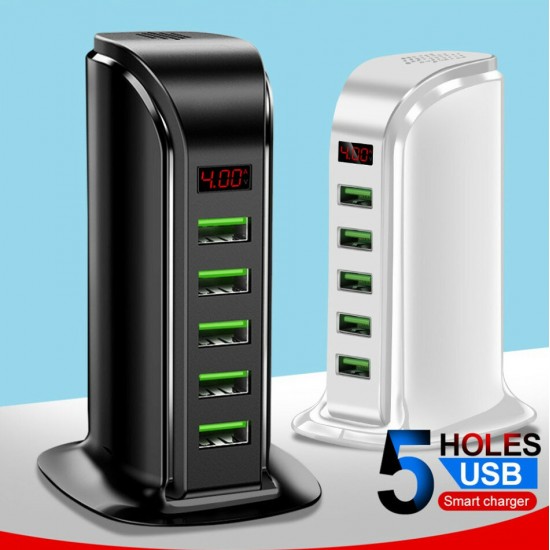 Udyr 5 Port USB Charger HUB LED Display Multi USB Charging Station Charger Dock for iPhone 12 Samsung Galaxy Note S20 ultra 10 Udyr 5 Port USB Charger HUB LED Display Multi USB Charging Station Charger Dock for iPhone 12 Samsung Galaxy Note S20 ultra 10