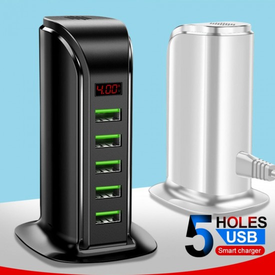 Udyr 5 Port USB Charger HUB LED Display Multi USB Charging Station Charger Dock for iPhone 12 Samsung Galaxy Note S20 ultra 10 Udyr 5 Port USB Charger HUB LED Display Multi USB Charging Station Charger Dock for iPhone 12 Samsung Galaxy Note S20 ultra 10