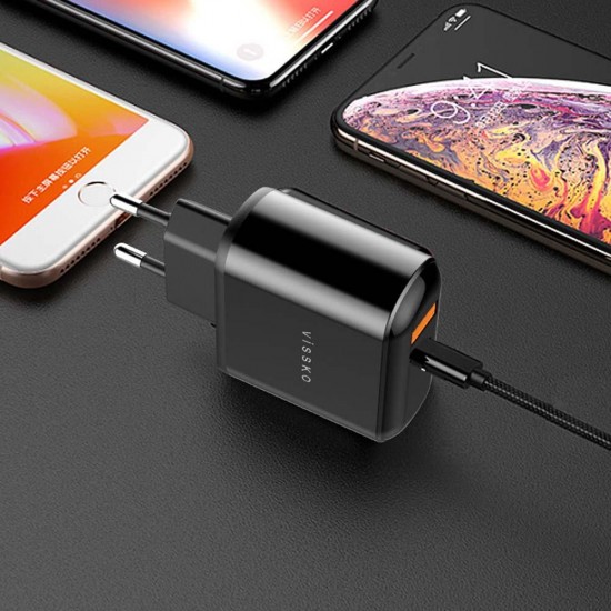 18W QC3.0 PD Type C Dual Digital Fast Charging USB Charger Adapter For iPhone XS 11 Pro Huawei P30 Pro Mate 30 Mi9 9Pro Oneplus 6T 7 Pro